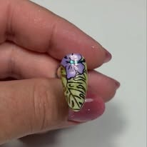 Hand-painted floral nail art